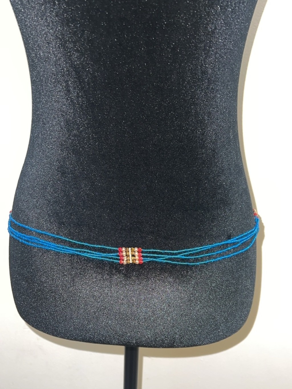 4-Layer Beaded Waist Chain Belt: African Boho Body Jewelry (16 Inch)