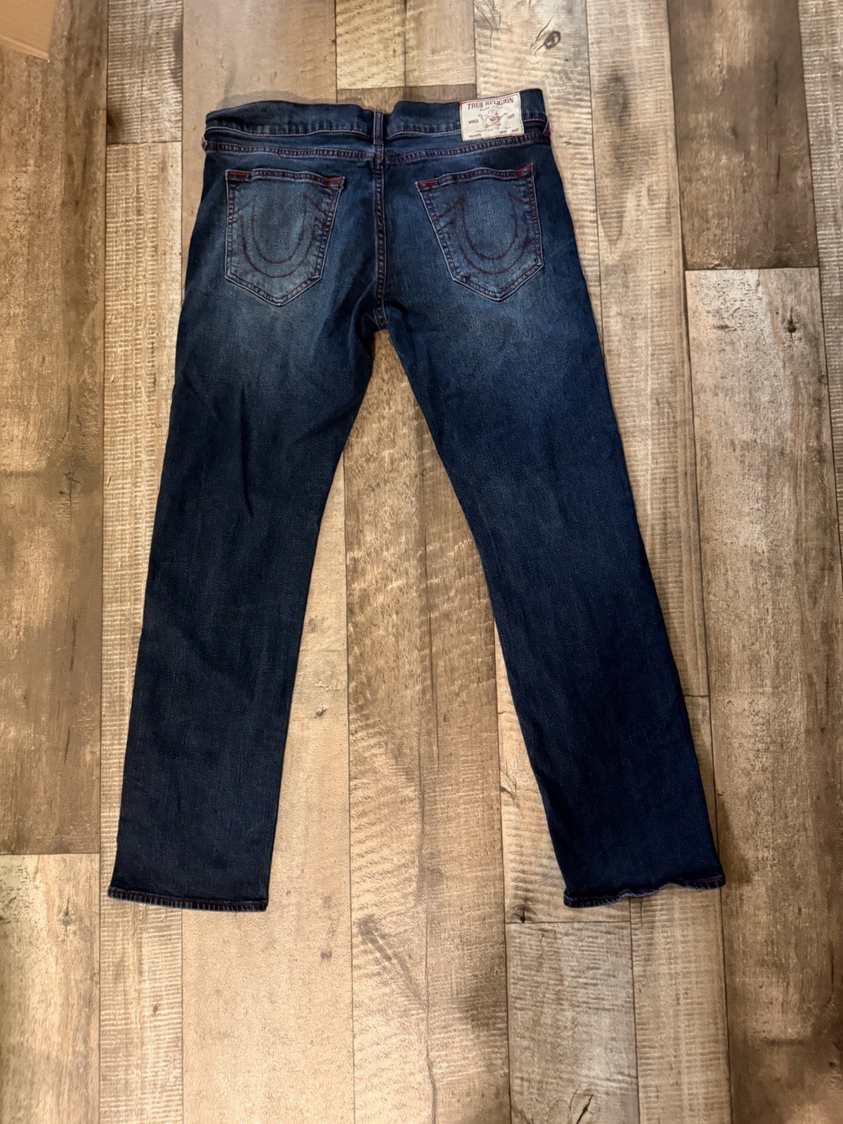 True Religion Ricky straight leg jean red stitching
