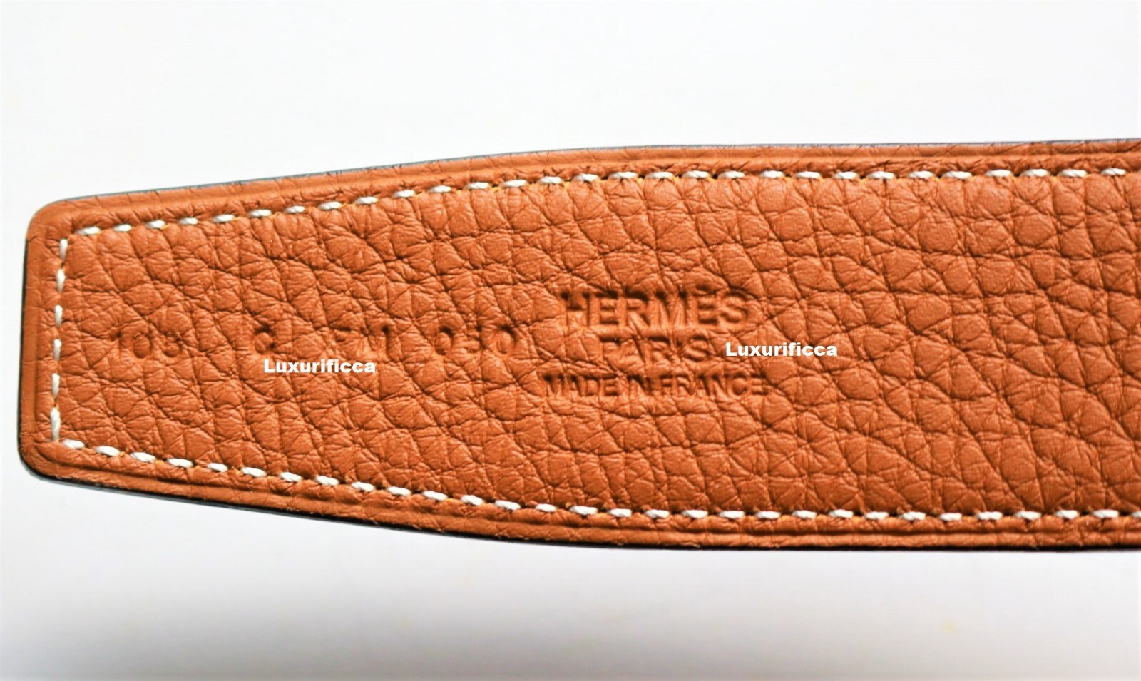 3 DAYS SALES AUTH. MEN HERMES 3D 32MM/105CM Men LEATHER Belt Silver Buckle