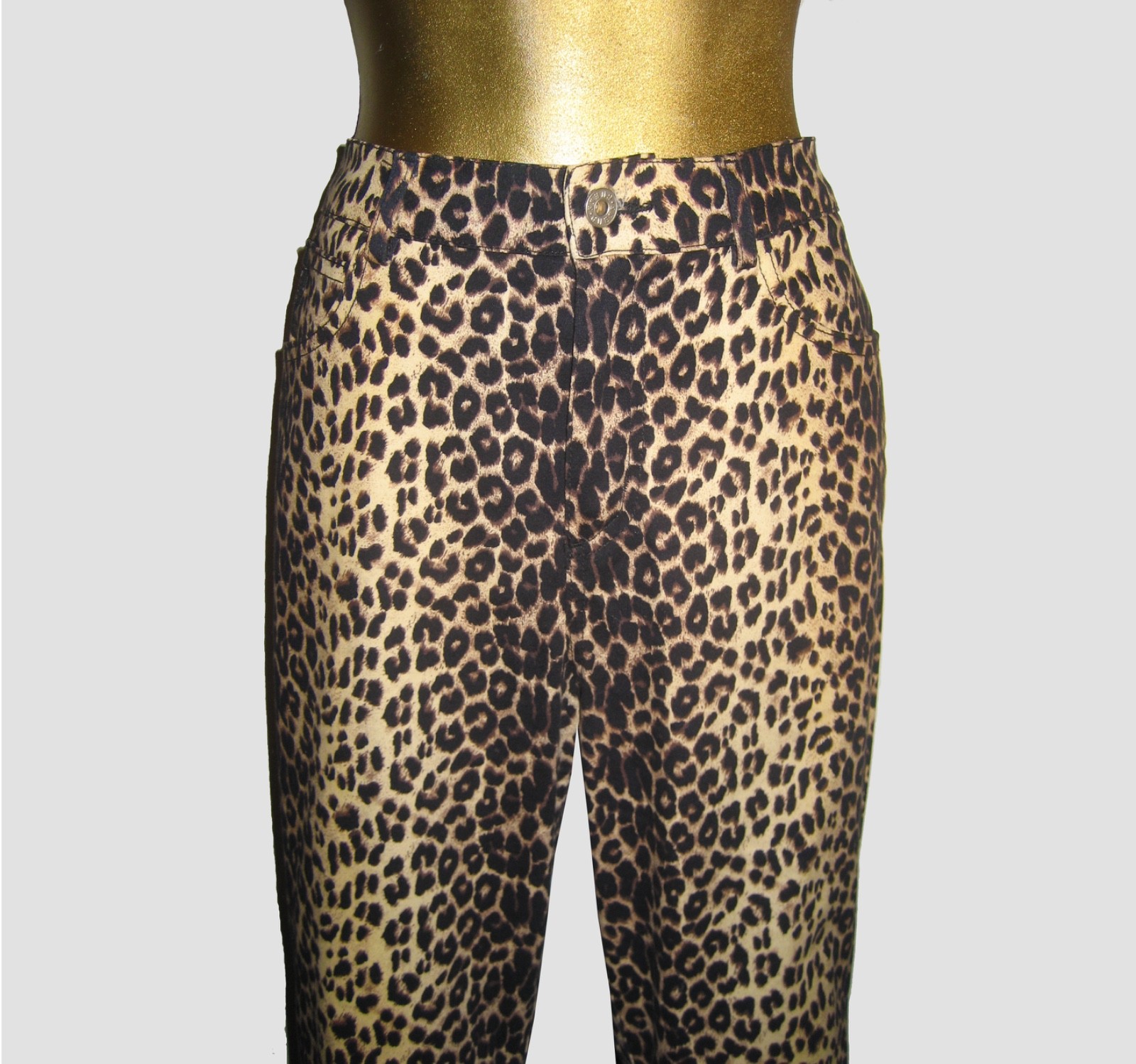 VTG GUESS JEANS USA CLASSIC LEOPARD PRINT TROUSER JEANS LT STRETCH SEXY LNC 32