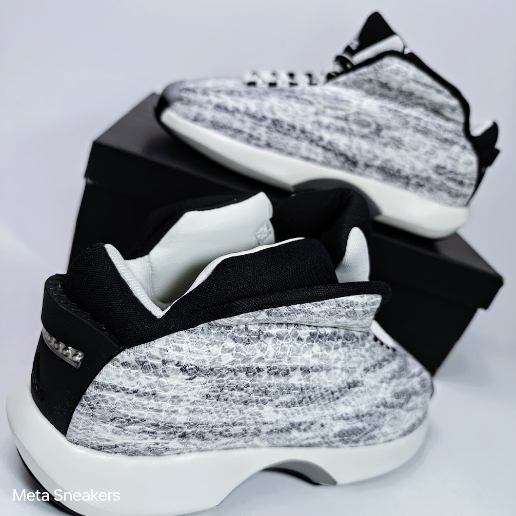 Adidas US 11.5 Men’s White Black Silver Snakeskin Rare Retro Crazy 1 GY2405 NIB