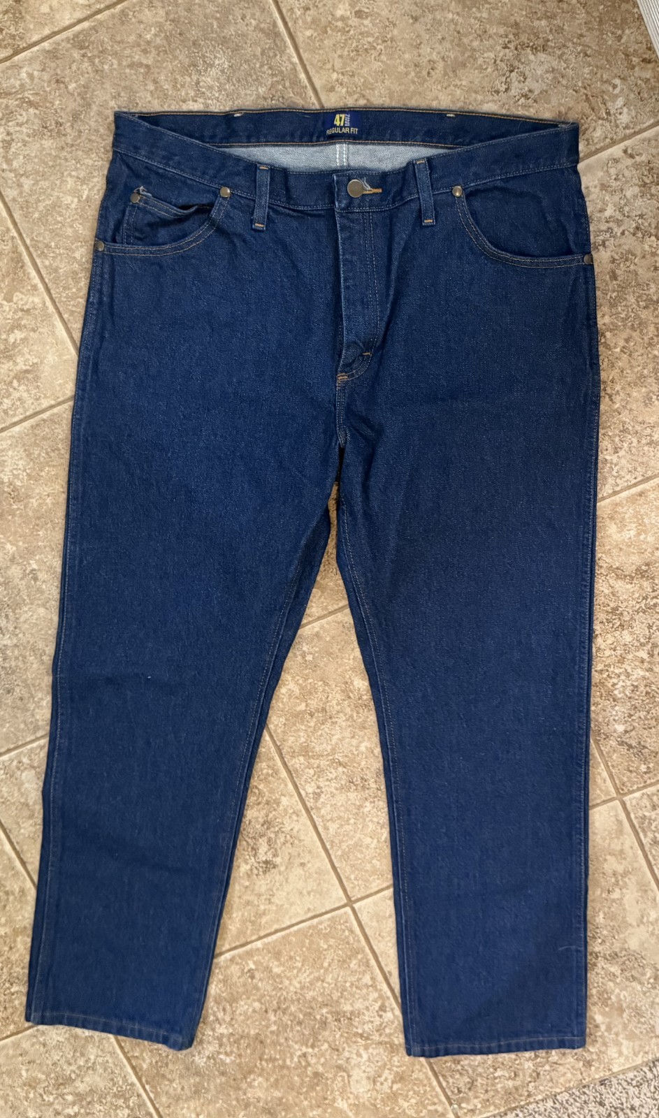 Wrangler Cowboy Cut Men’s Regular Fit Straight Dark Wash Blue Denim Jeans