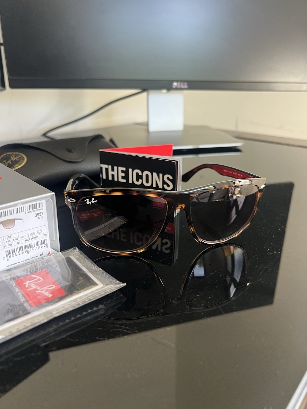 Ray-Ban Boyfriend RB4147 Light Havana, Brown Gradient Lens Size 60/15