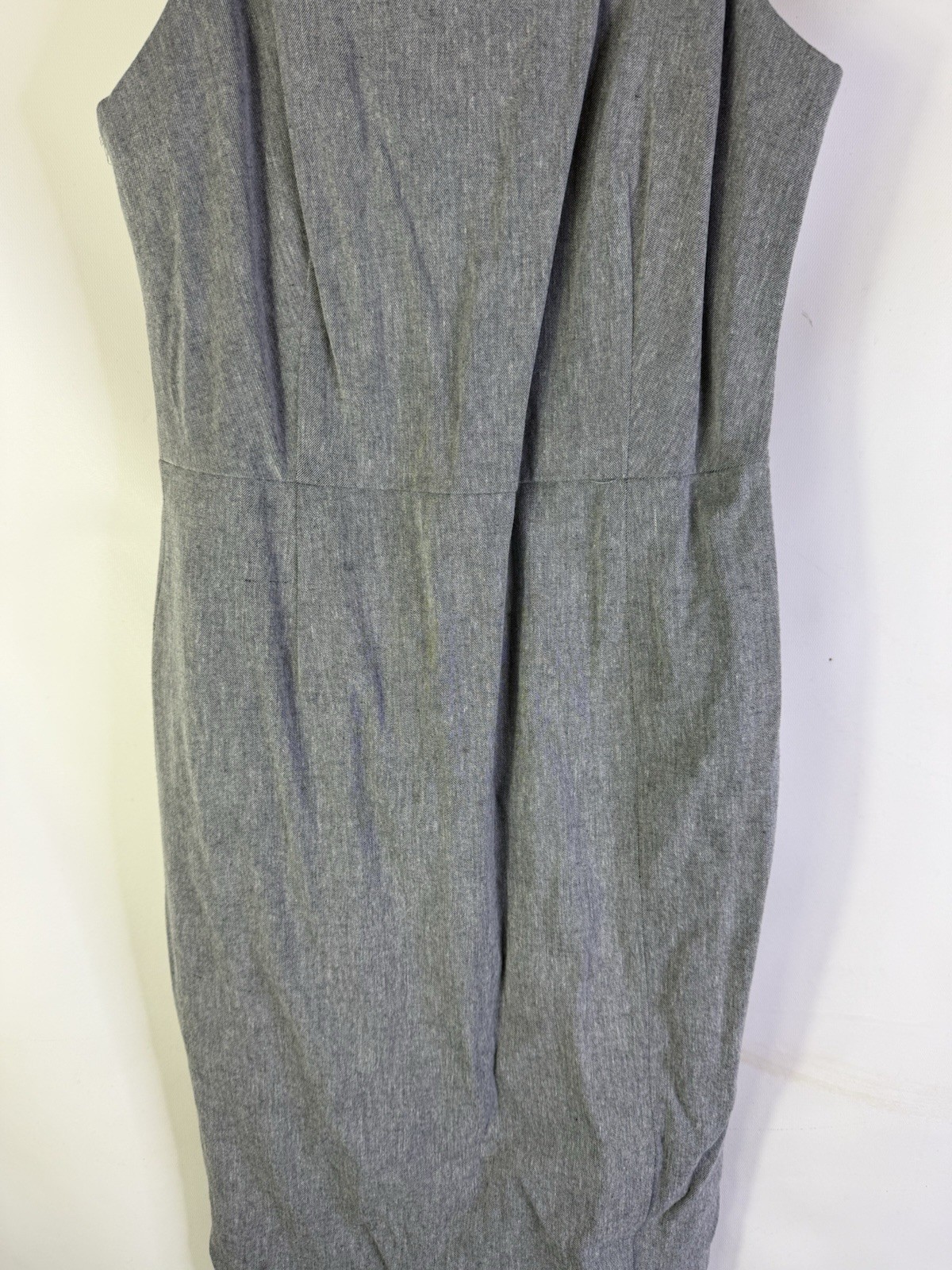 New Banana Republic Womens 6 Sleeveless Slit Pencil Dress Gray Professional Care
