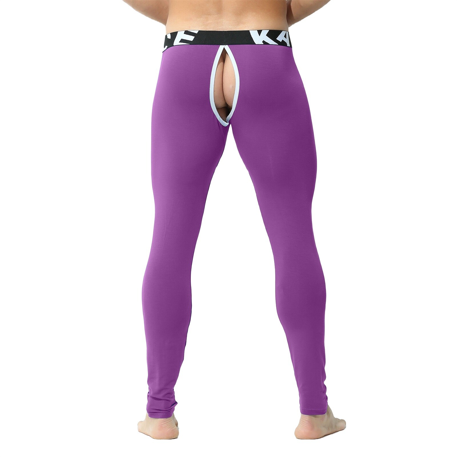 Men Sexy Thermal Long Johns Legging Pants U Convex Seperate Pouch Soft Underwear