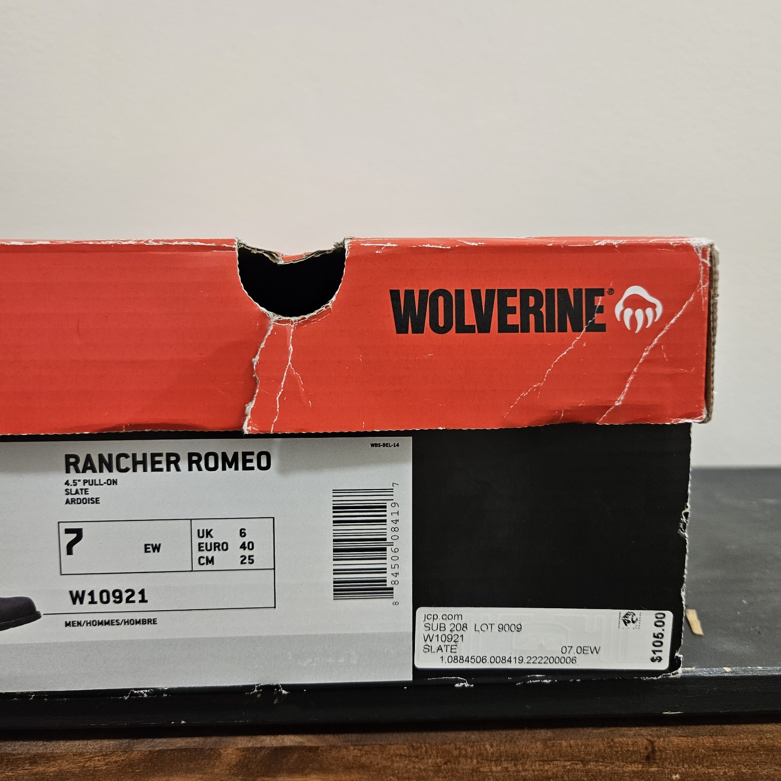 Wolverine Men’s Size 7 EW Extra Wide Ranchero Romeo Steel Toe Industrial Shoe