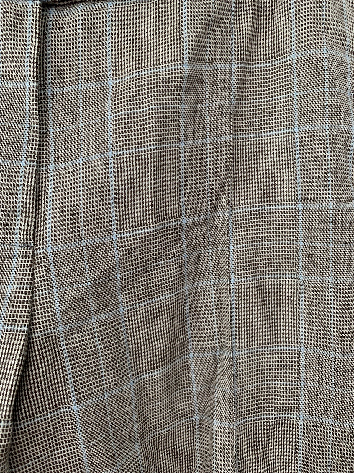 Harve Benard Wool Pants Size 14 Plaid Vintage Brown/blue/tan Zipper Cuffed