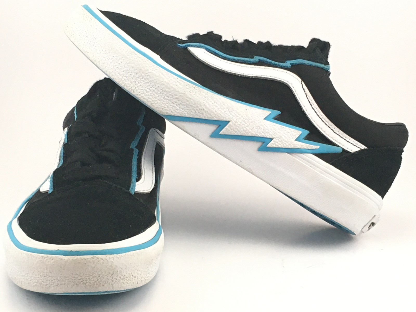 Vans Old Skool Bolt Pop Black Blue White Men 6.5 Women 8 VN0009Q5Y61 Lightning