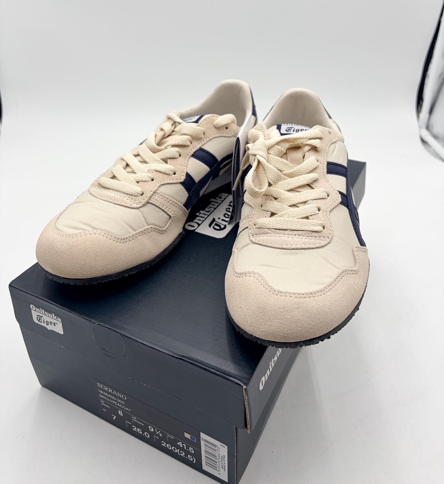 Onitsuka Tiger SERRANO Birch/Peacoat Daily Sneaker (US 8) with Box From US