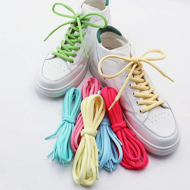 Half Round Classic Shoelaces 4mm Wide Solid Color Shoelace Sneakers Quality Shoe