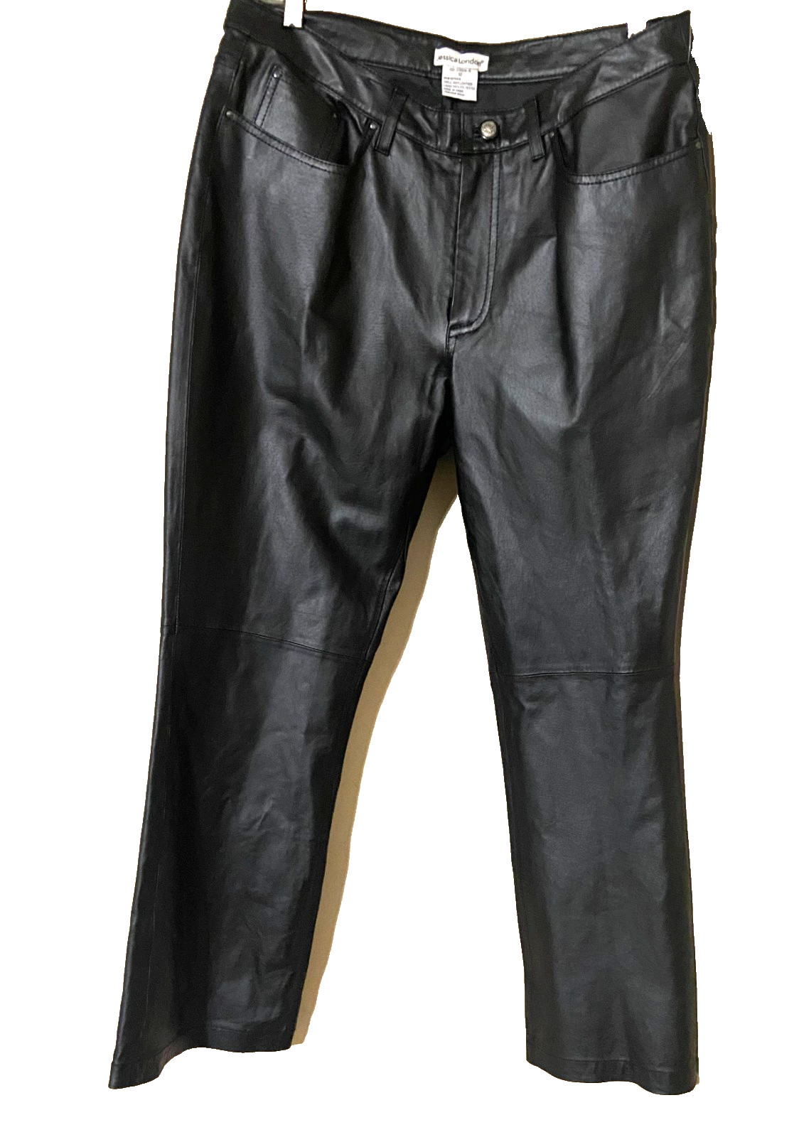 NWPT- Jessica London 100% Genuine Leather Pants (Boot Cut-Black) – Size 12
