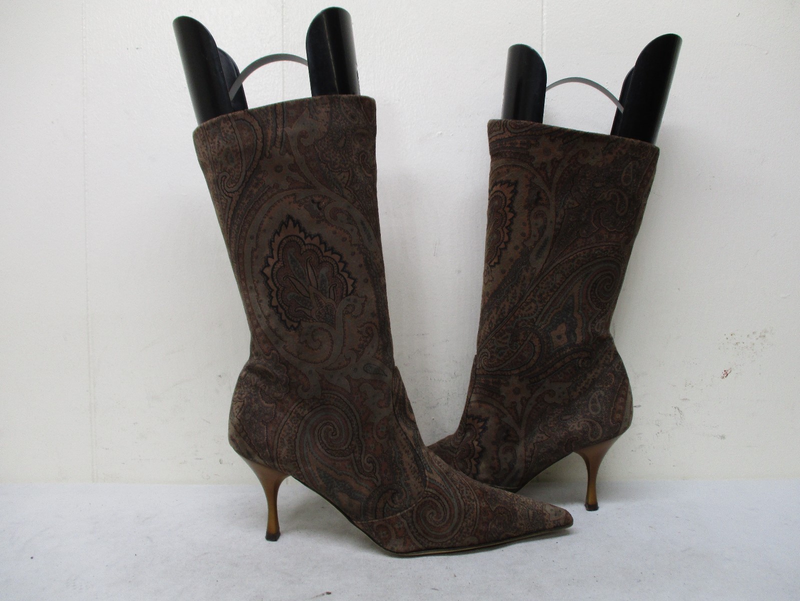 Claudia Ciuti Suede Leather Mid Calf Fashion Boots Womens Size 5.5 M