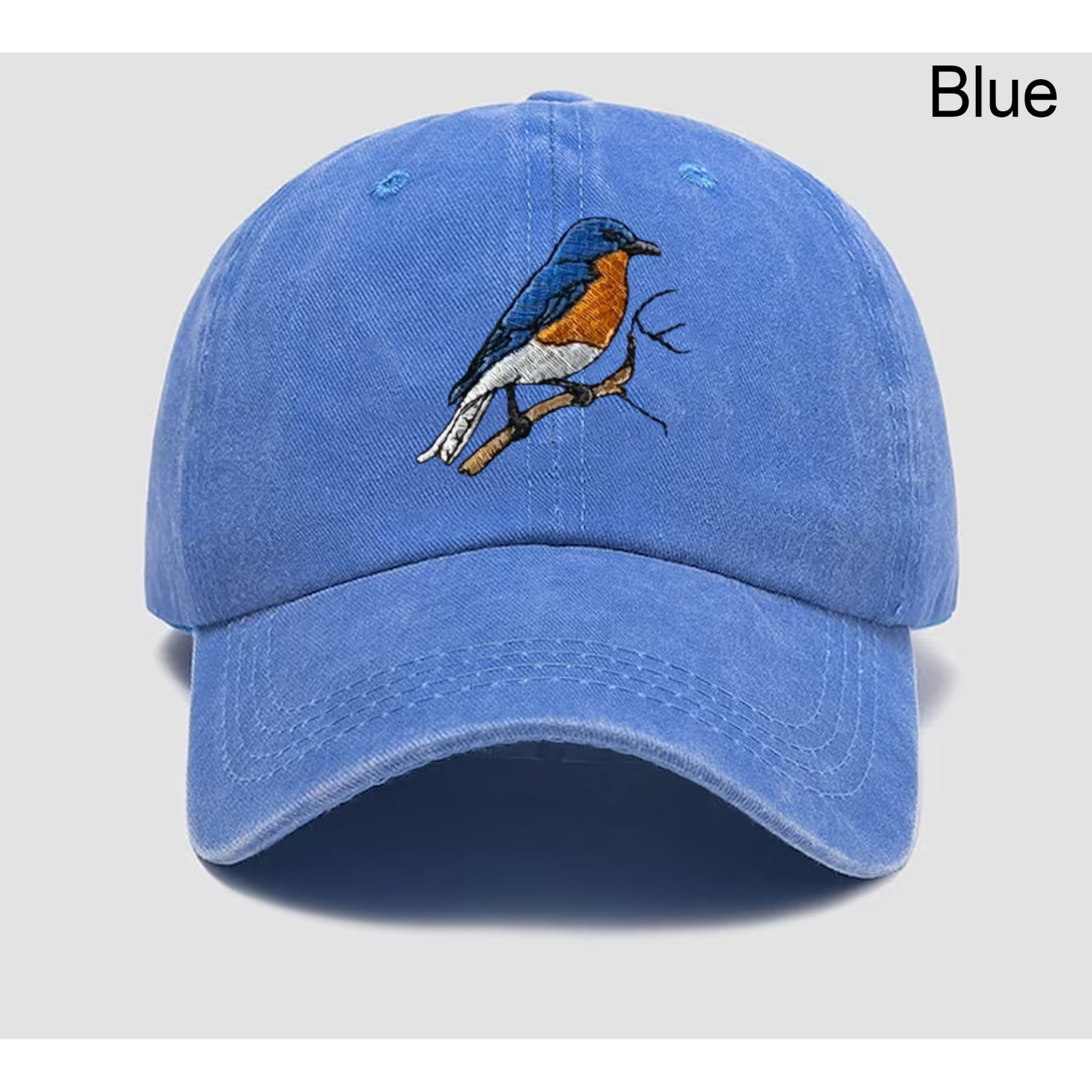 BlueBird Embroidered Baseball Hat, Low Profile Dad Cap, Eastern Blue Bird, Gift