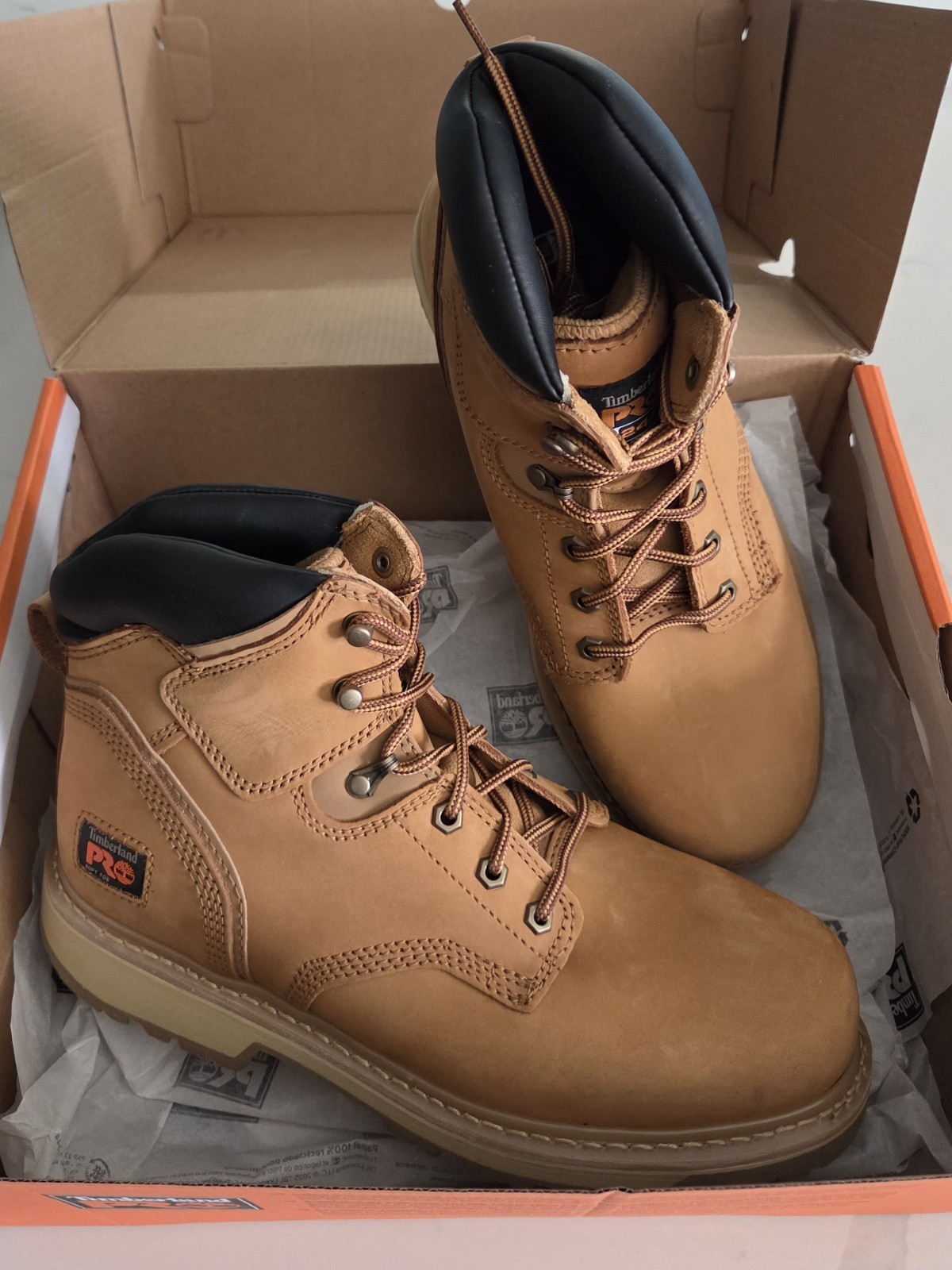 NEW Timberland PRO Pit Boss 6” Work Boots Men’s Soft Toe Wheat Size 10.5W (BNIB)