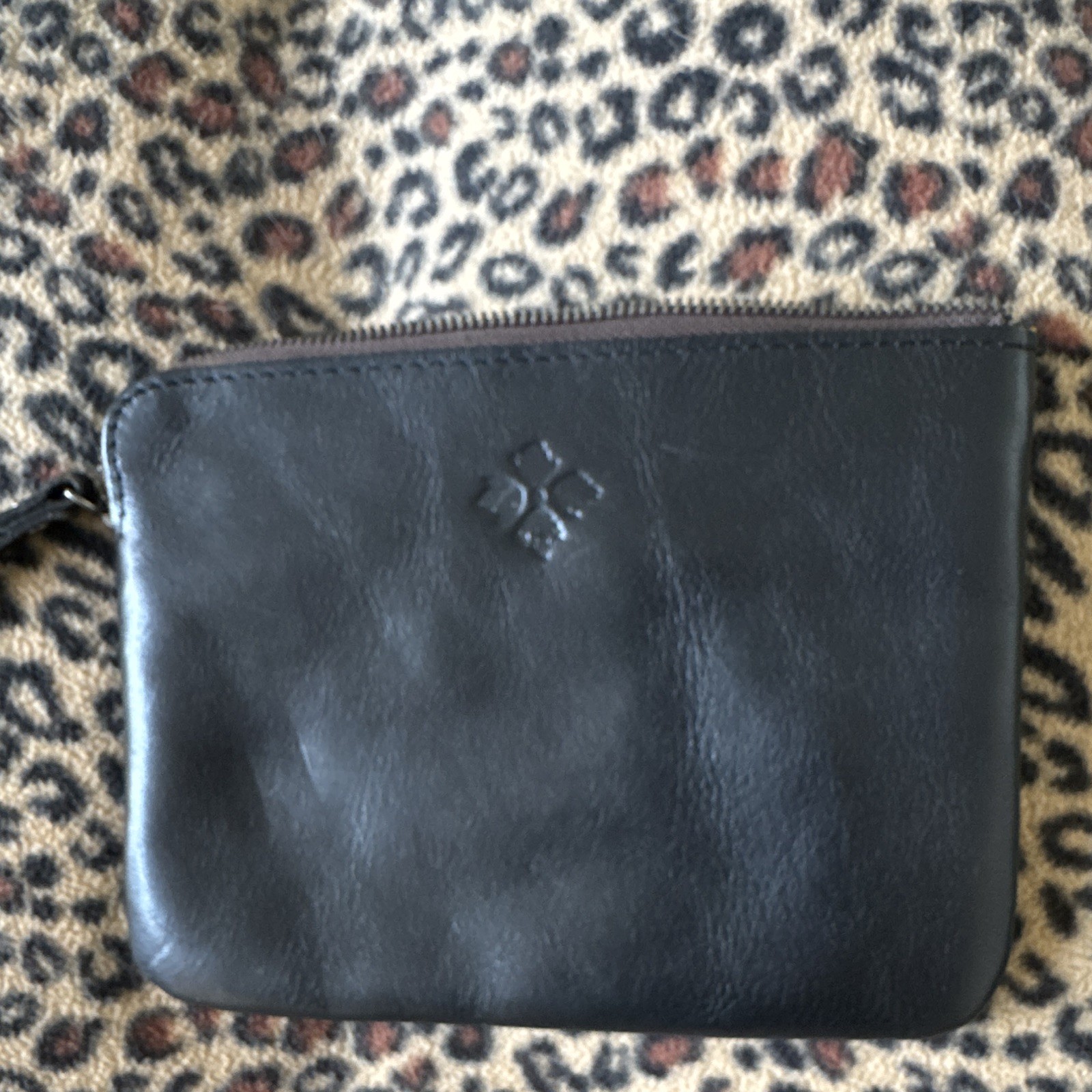 Patricia Nash Black Zip Wristlet Clutch w/ Wrist Strap