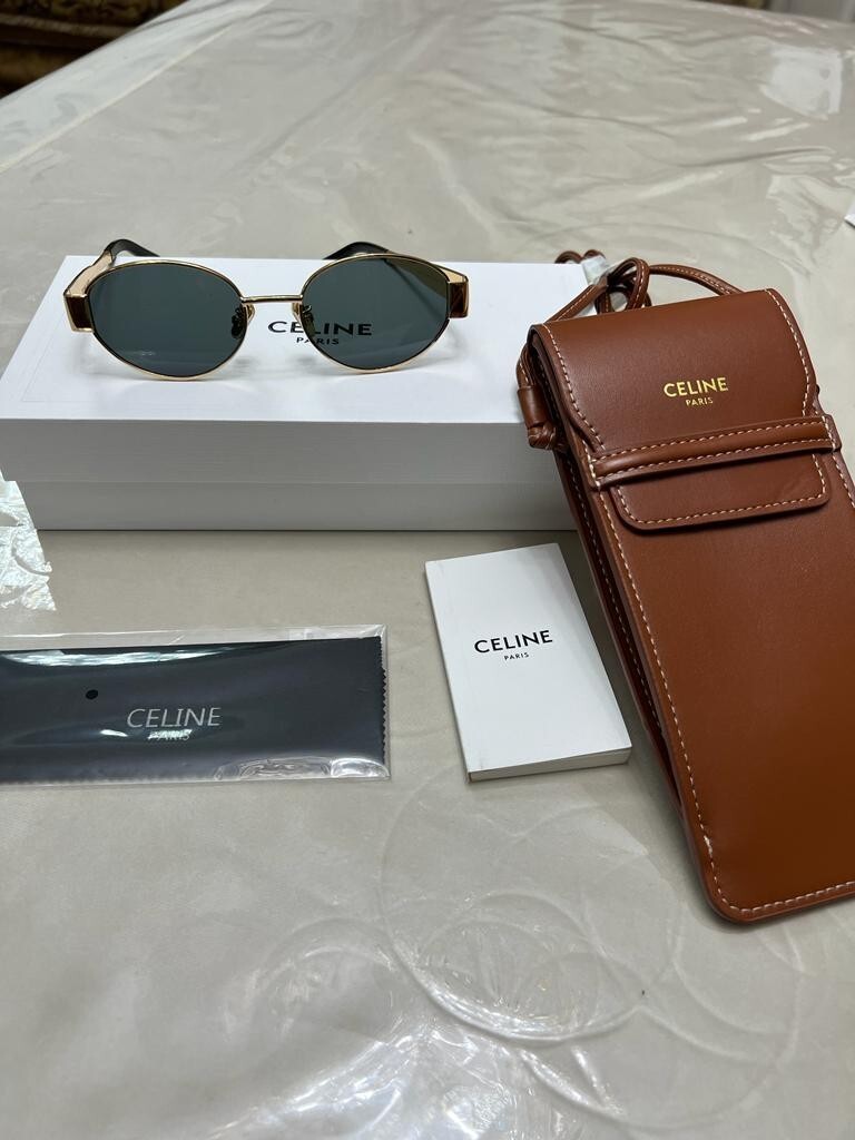 Celine sunglasses Triomphe Gold Metal Frame Brown Lenses sunglasses