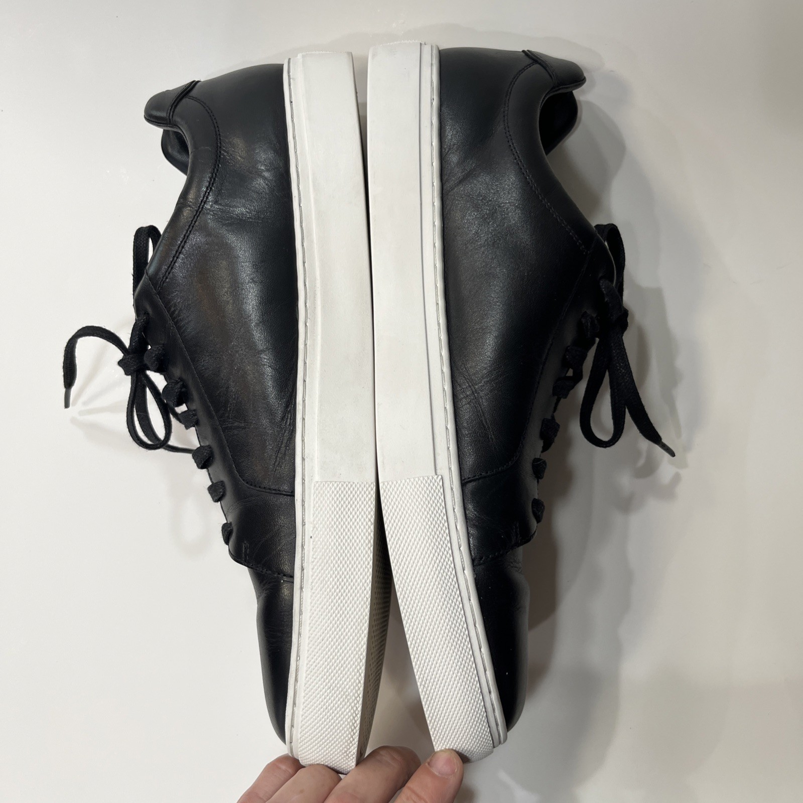 Cole Haan Men’s Leather Lace-Up Casual Sneakers Black/White, US 13 M