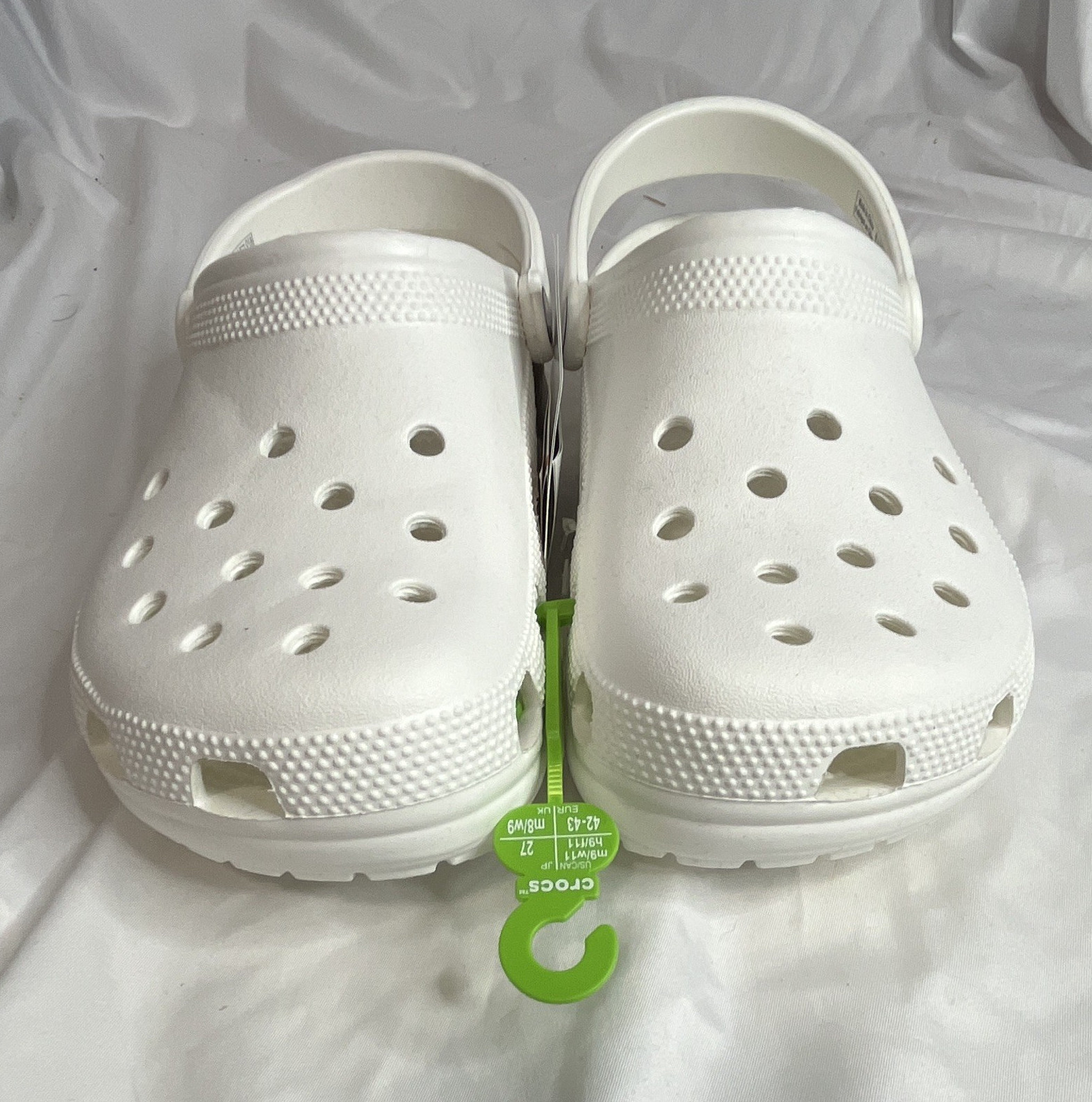 Crocs Classic Clog Sandals Men’s White Slip-On US 9 10001-100
