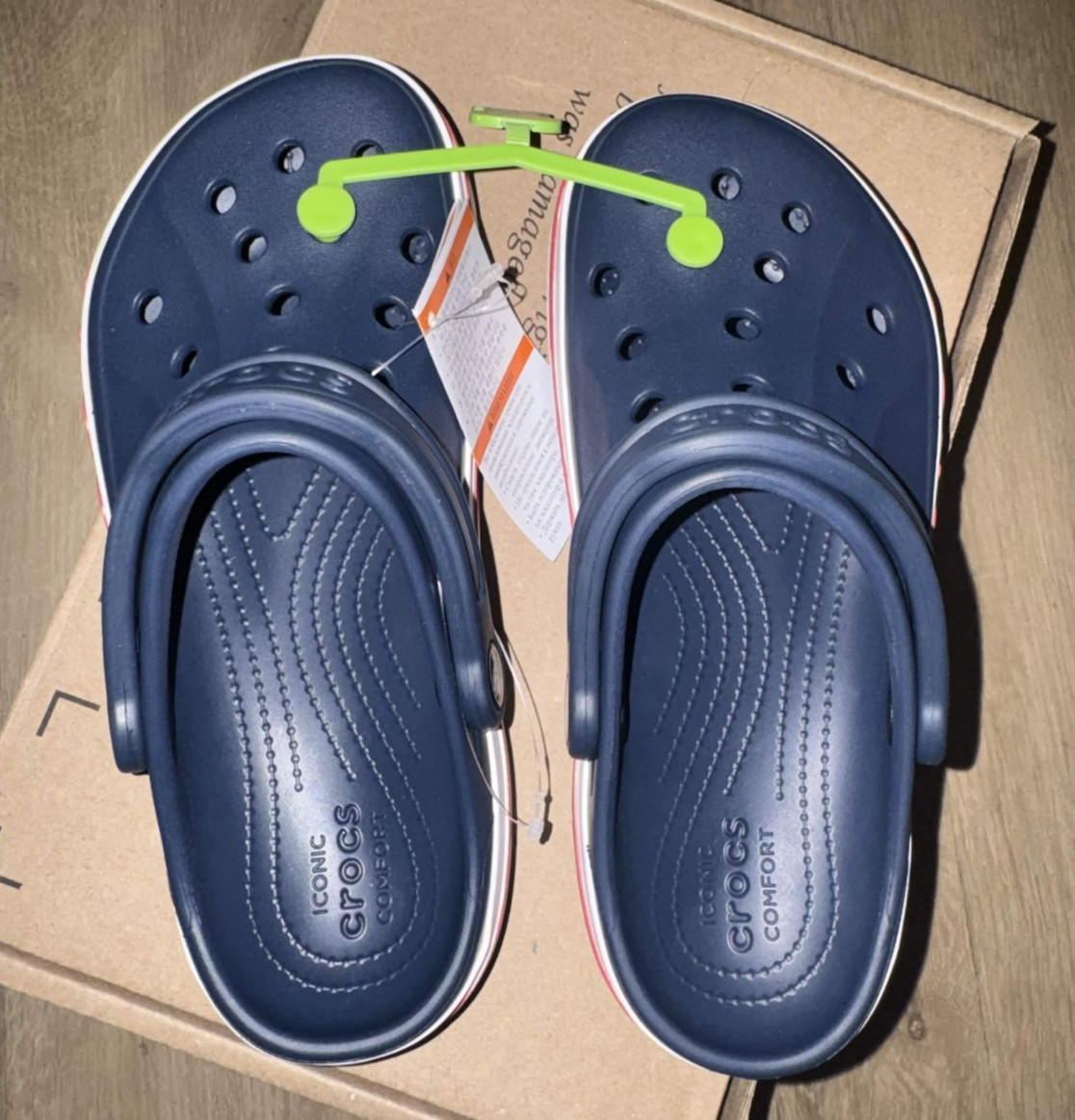 NEW with Tag Crocs Bayaband Clog Navy Blue White Red M5 W7 Unisex