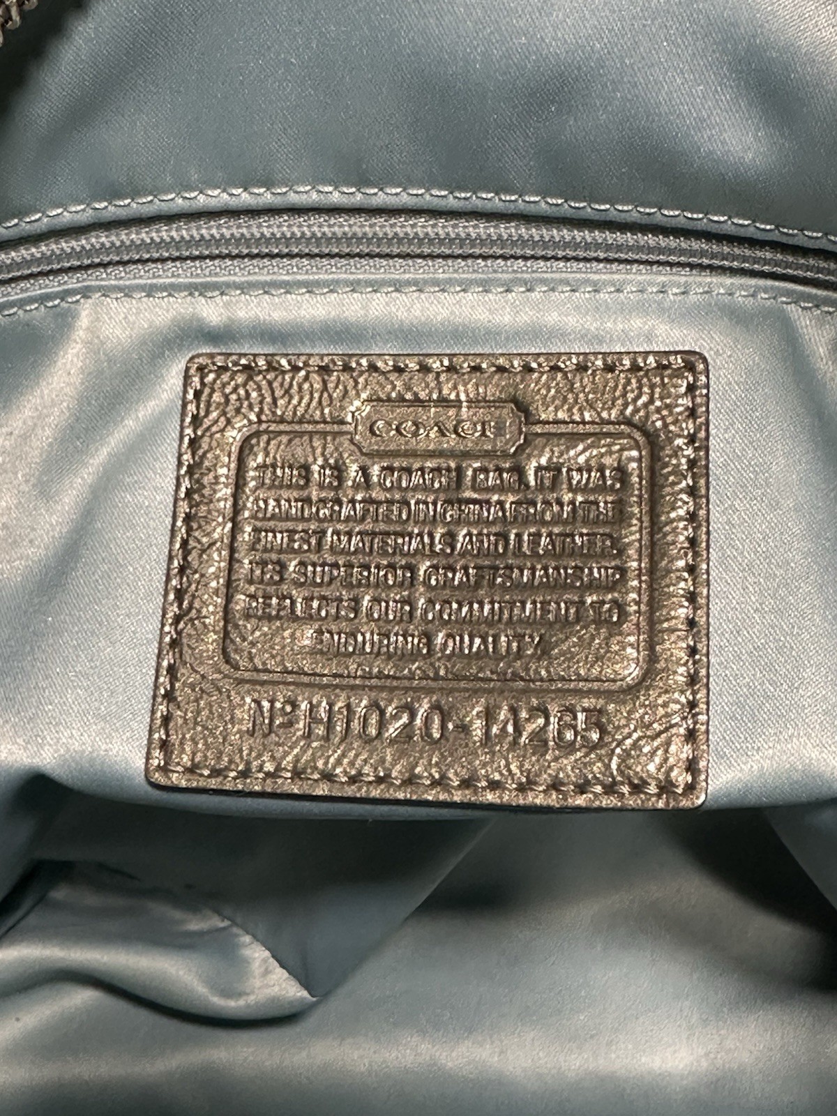 COACH ALEX Stitched Green Patent Leather Shoulder Tote Purse Bag 14265
