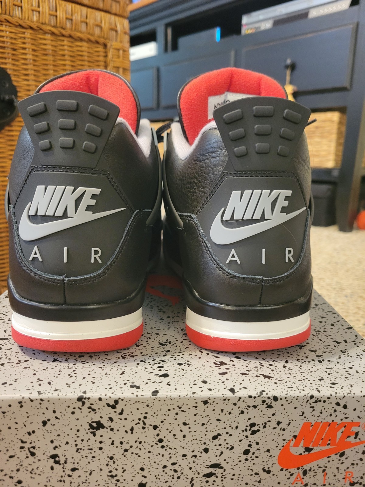 Jordan 4 Retro Bred Black/Gray/Red and Jordan 4 Military blue (combo )