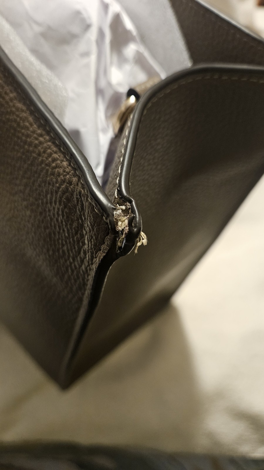 Coach Maggie Tote Bag Refined pebble leather dark stone