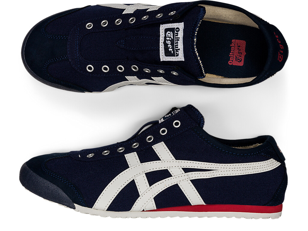 Onitsuka Tiger MEXICO 66 SLIP – ON Canvas WHITE BLACK CREAM BIRCH NAVY TRICOLOR