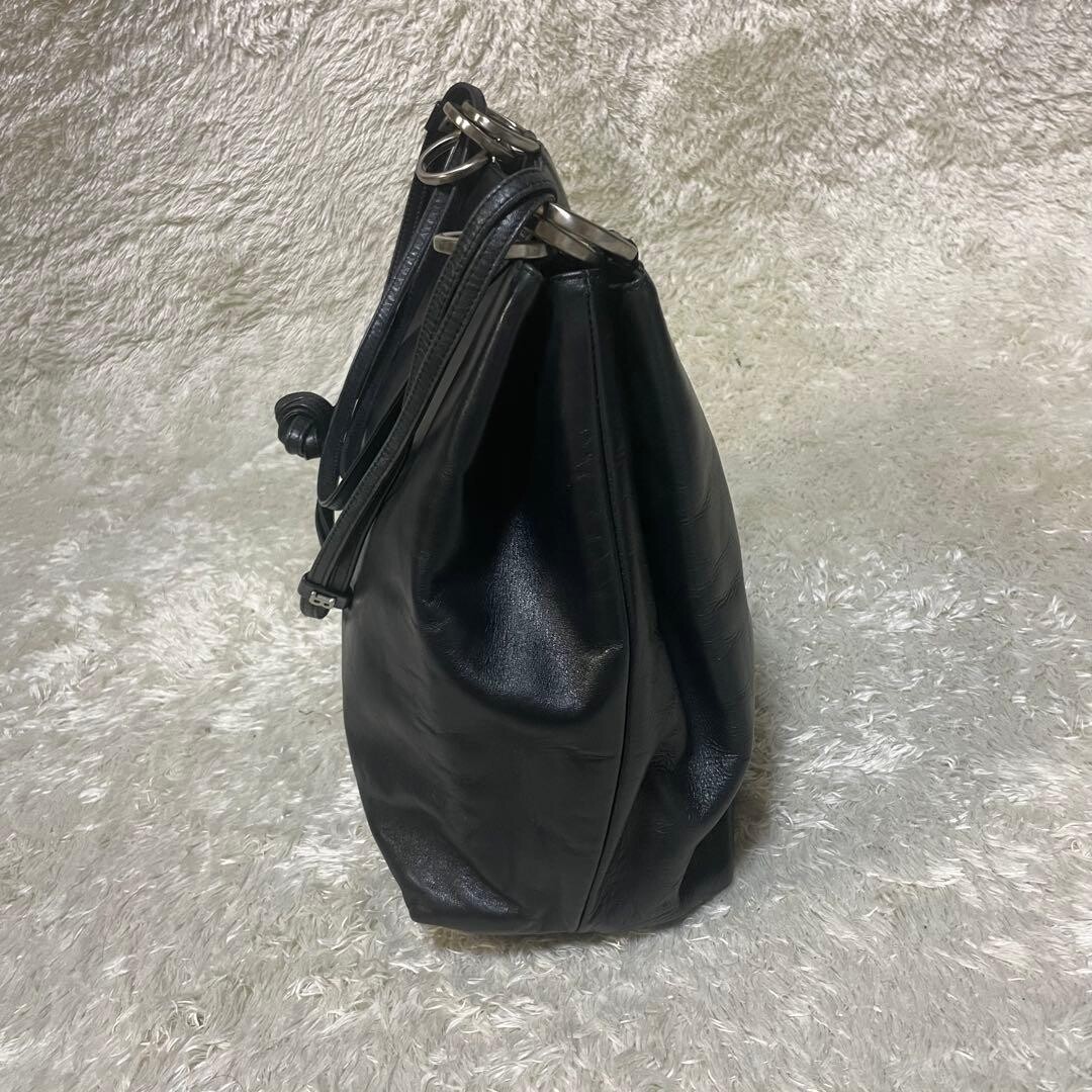 Bally Black Leather Shoulder Bag Women Large Tote Style 15.75 x 12.2 x 5.1 in