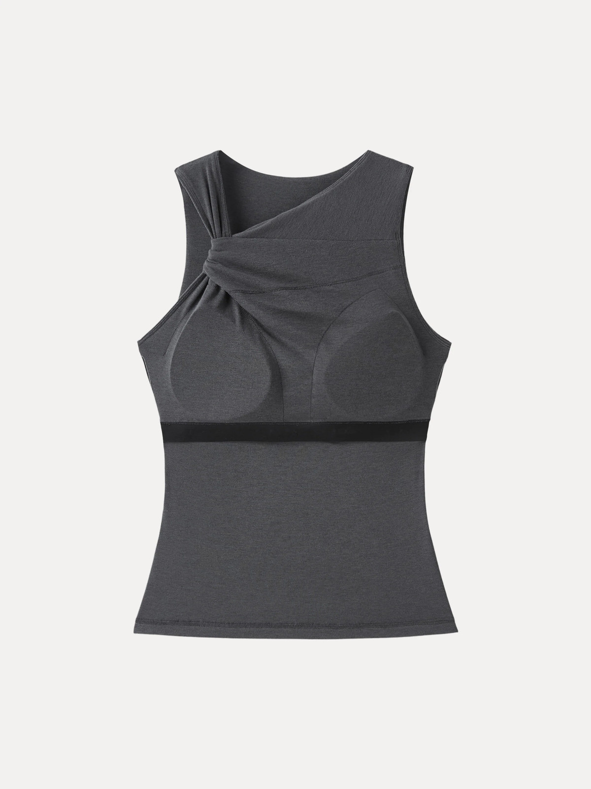 OGL Sweat-Wicking Asymmetrical Neck Knotted Bra Tank