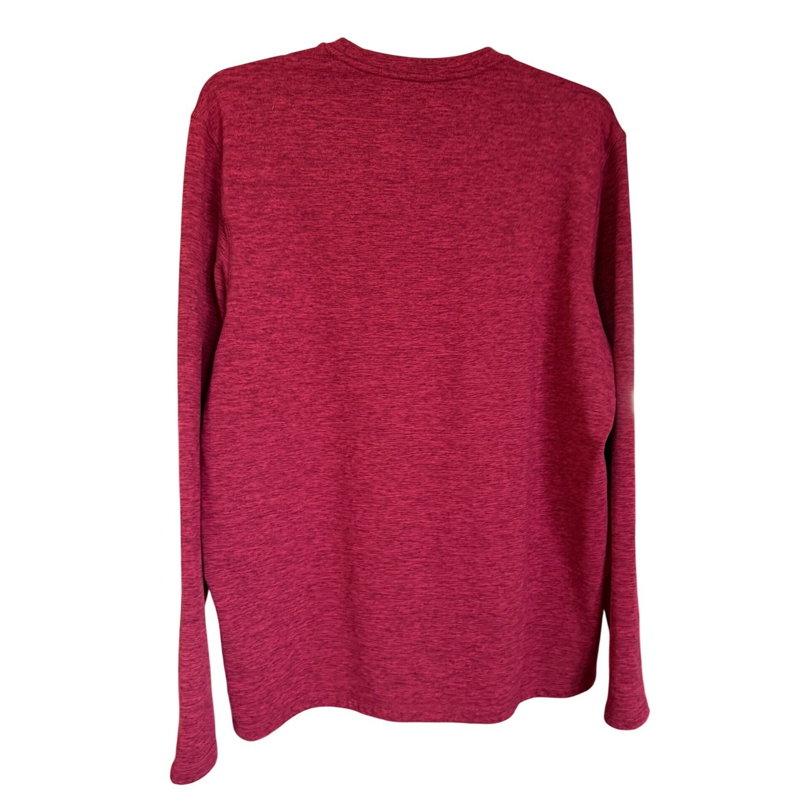 Free Country Mens Micro-Tech Long Sleeve Shirt Cabernet Space Dye Large