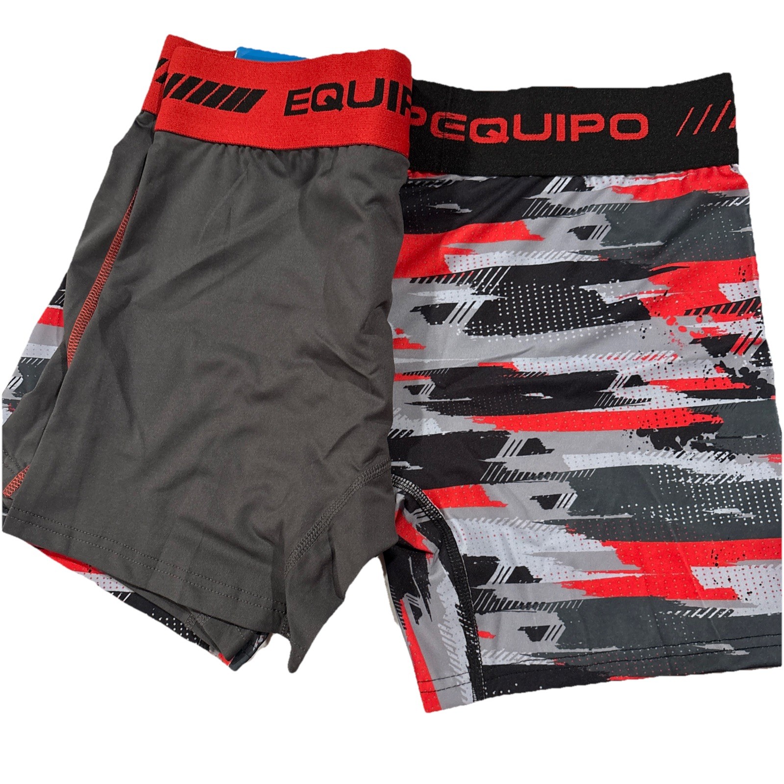 Men’s Equipo 2-pk. Boxer Briefs Size Small Grey, Black And Red. NWT