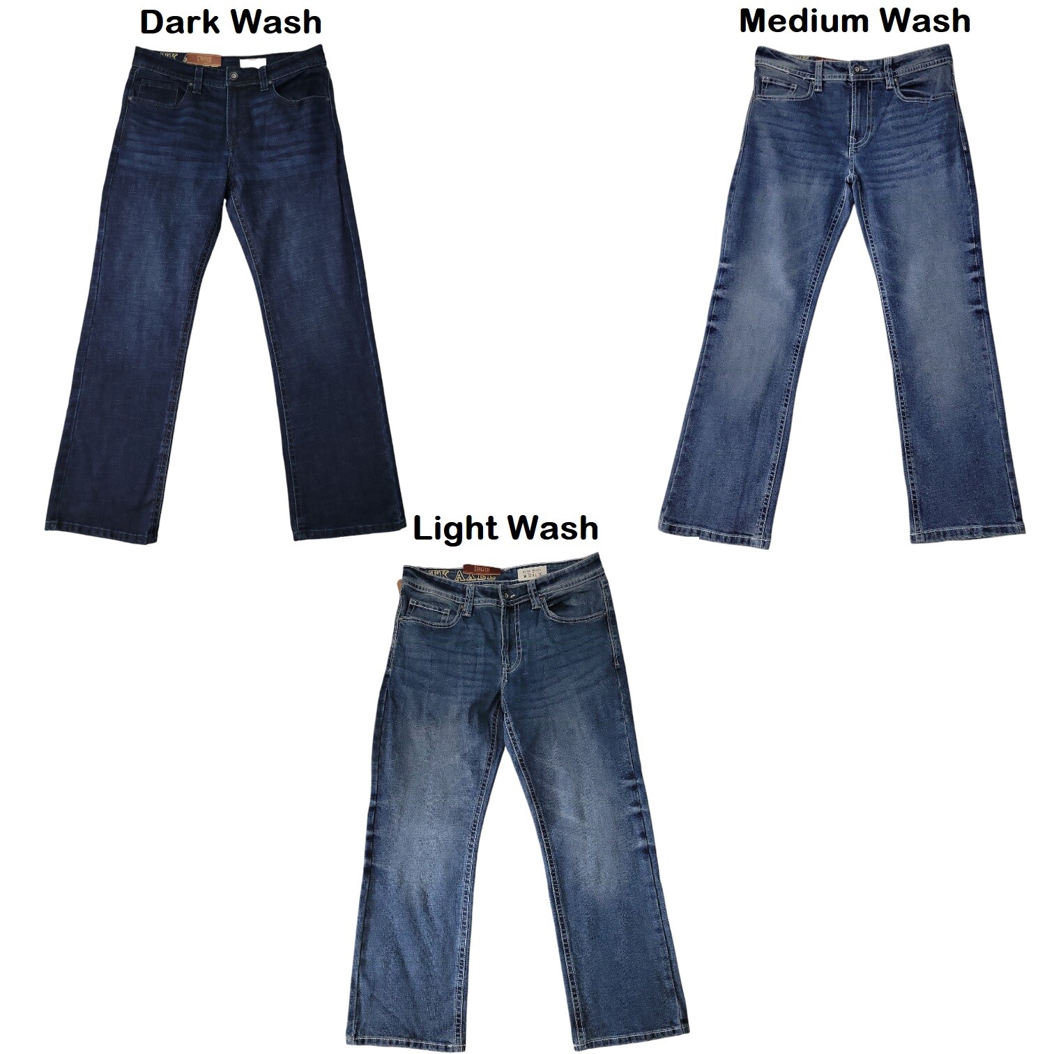 Axel Men’s Slim Boot Cut Stretch Comfort Button & Zip Closure Denim