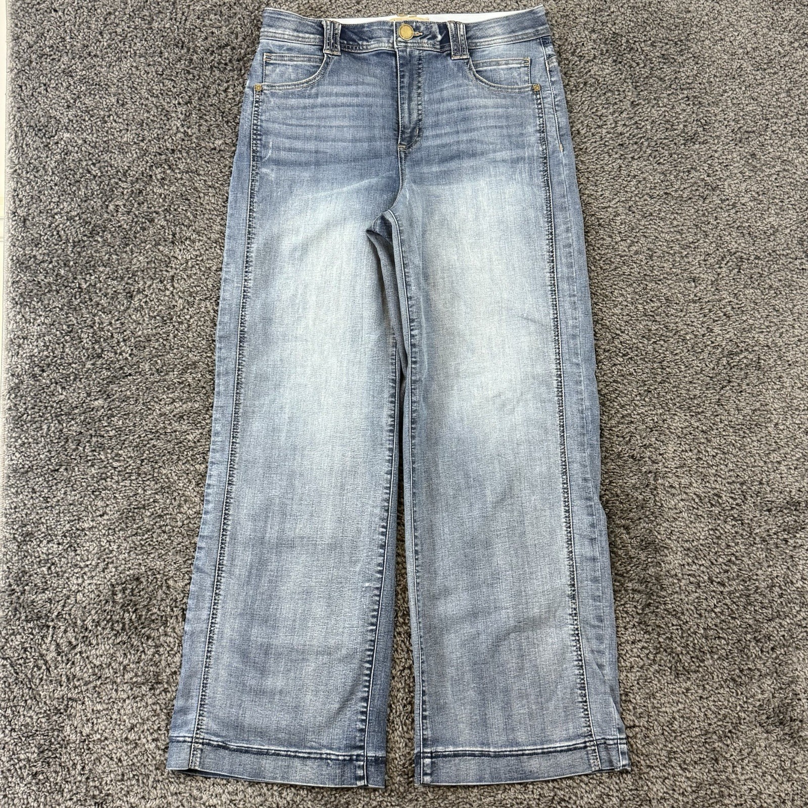 Democracy Ab Technology Wide Leg Jeans Womens 10 Blue Medium Wash High Rise