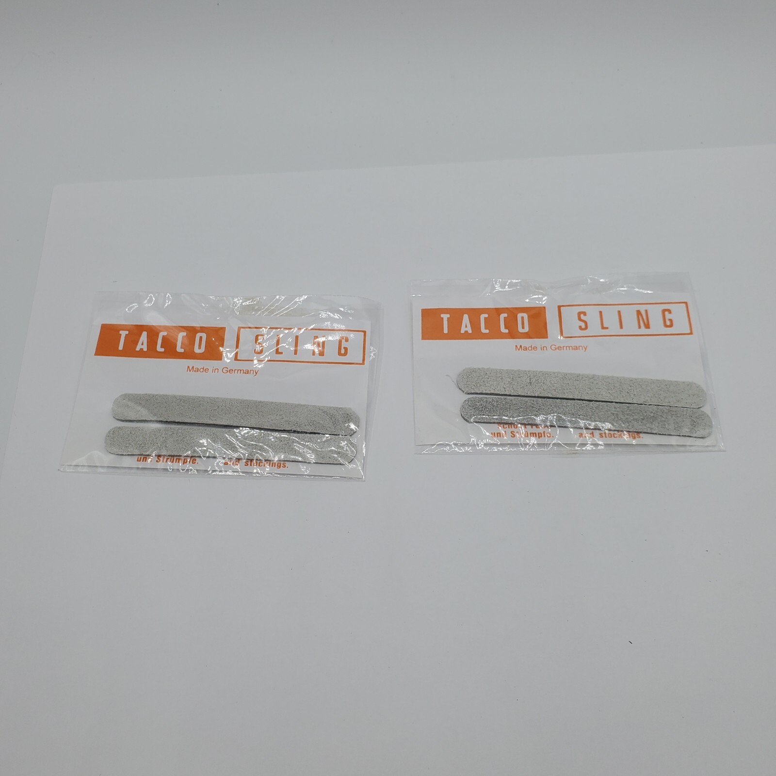2 PAIR TACCO Slings Self-Adhesive Leather Heel Grips Nos Taccosling Grey