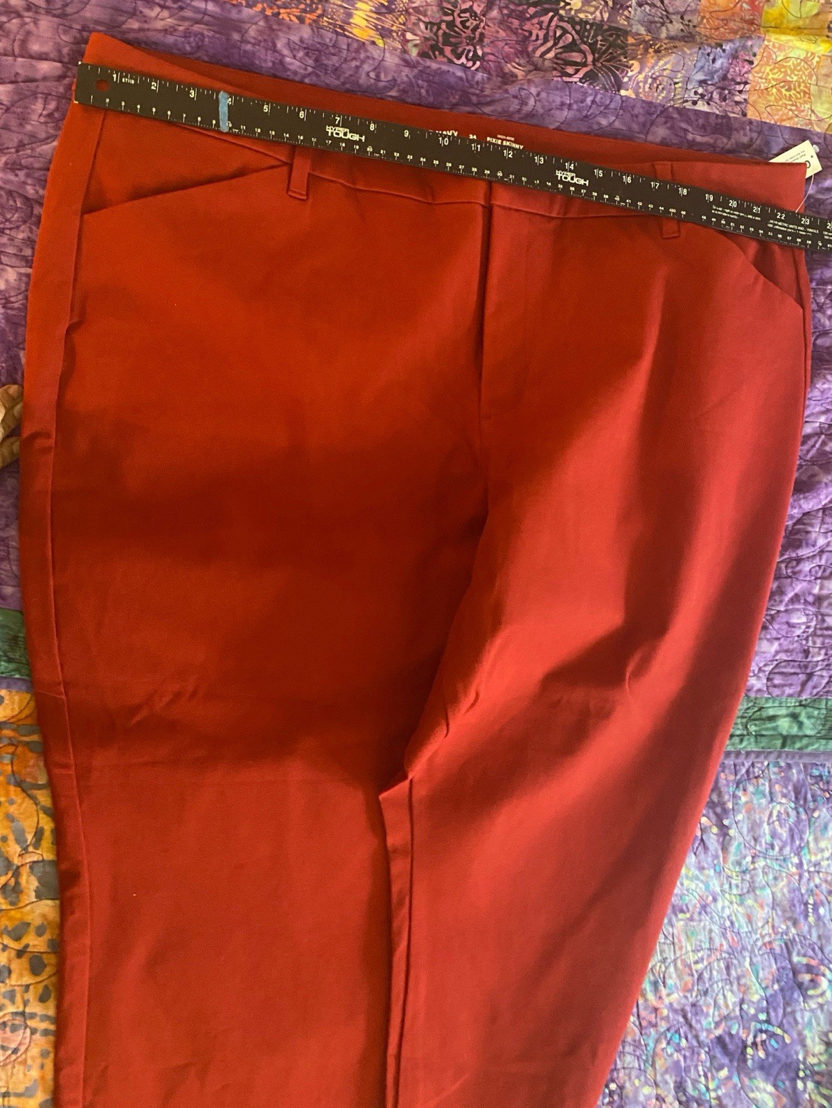 OLD NAVY High Rise Pixie Skinny Secret Smooth Pockets SZ 24 Cranberry NEW W TAGS