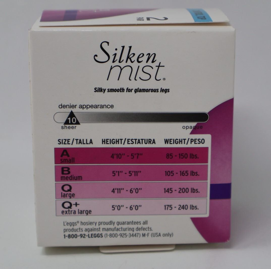 8 L’eggs Silken Mist Control Top Ultra Sheer Run Resistant Pantyhose NUDE Size B