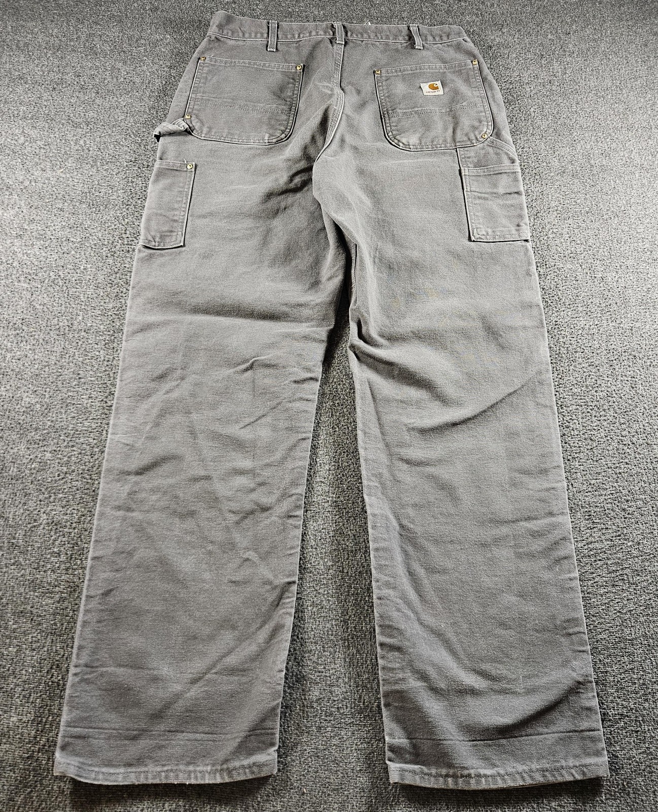 Carhartt Pants Mens 36×34 Gray Canvas Double Knee Carpenter B01 GVL Made USA