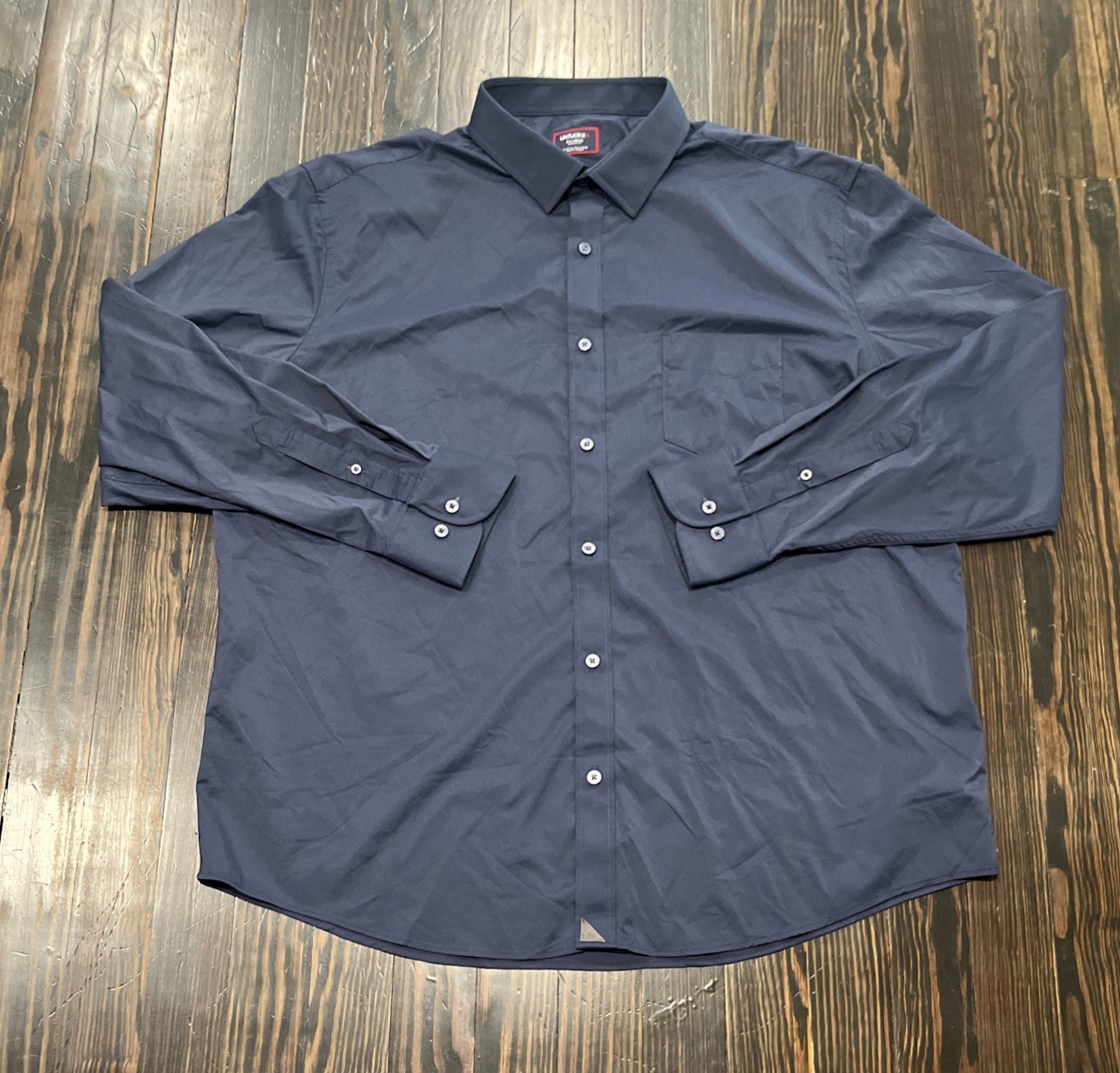 Untuckit Button Up Shirt Men’s 2XL Blue Nylon Elastane