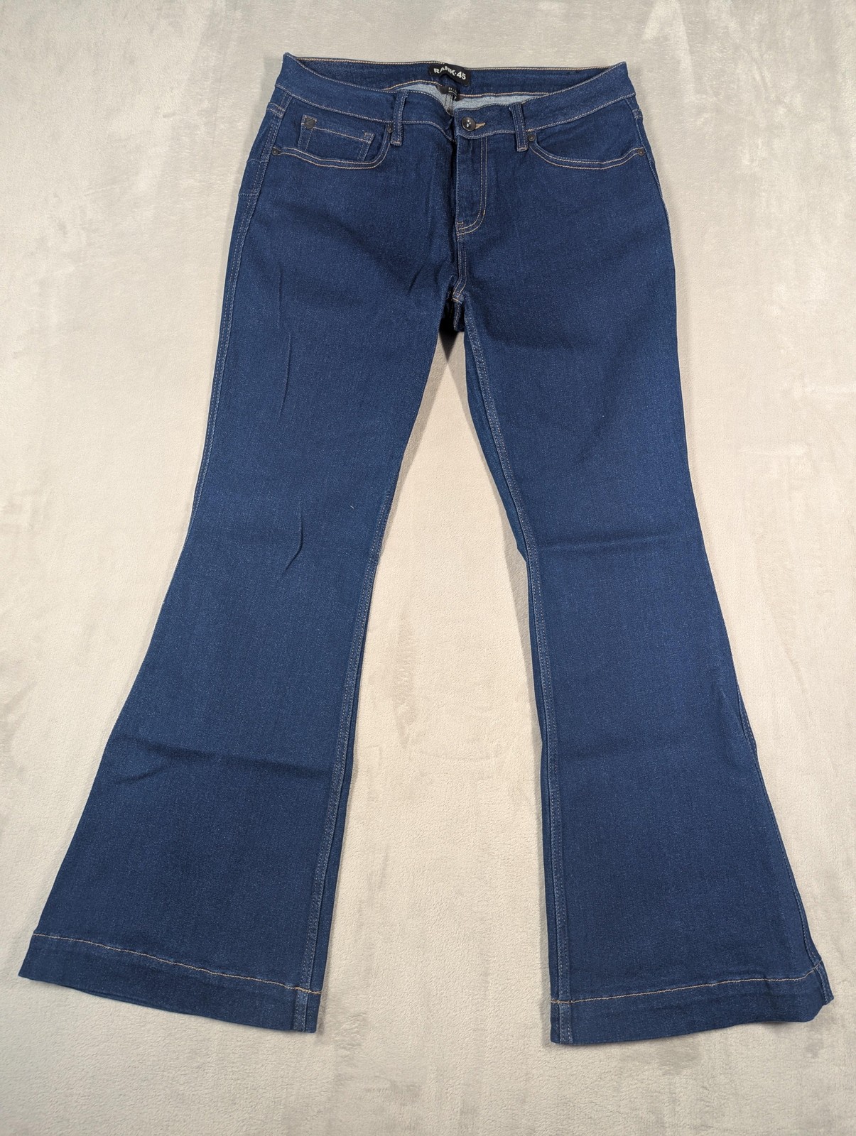 Rank 45 Mid Rise Flare Jeans Womens 34 Blue Med Wash Stretch Denim Casual