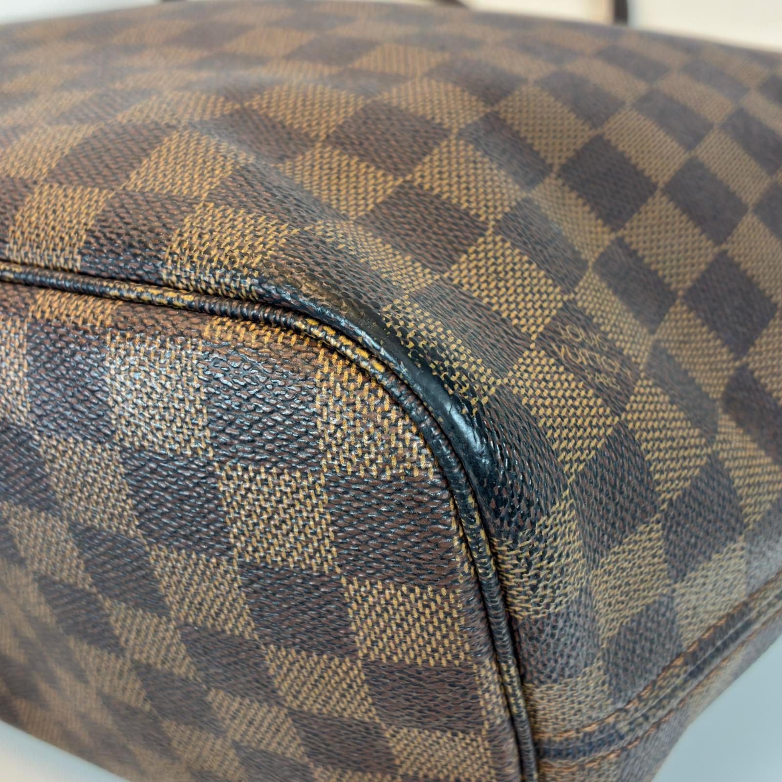 LOUIS VUITTON Neverfull MM Tote Bag N51105 Damier canvas Brown
