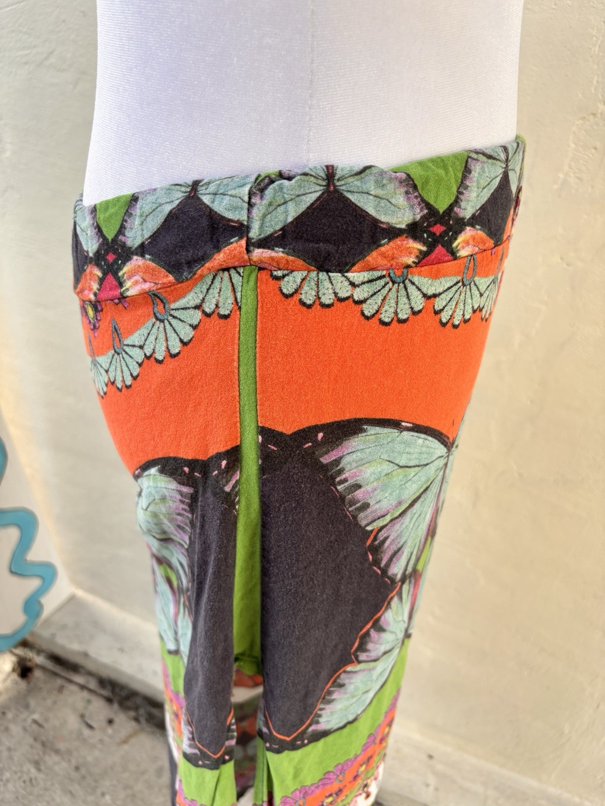 Farm Rio Multi-patterned Butterfly Print Long Maxi Skirt Drawstring Waist Size S
