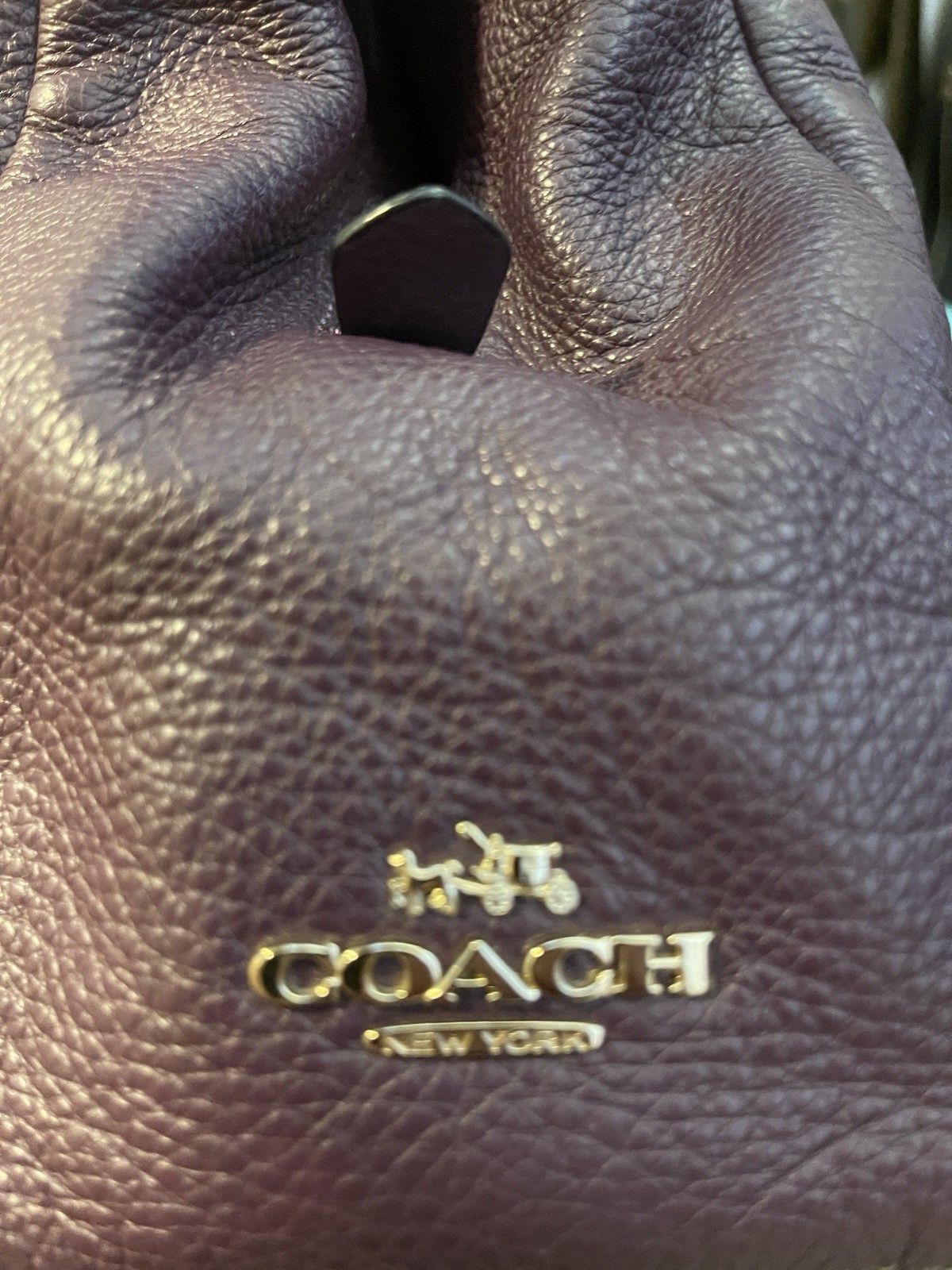 Coach Madison Phoebe Plum Purple Leather 3 Compartment Shoulder Tote W/ Hang Tag
