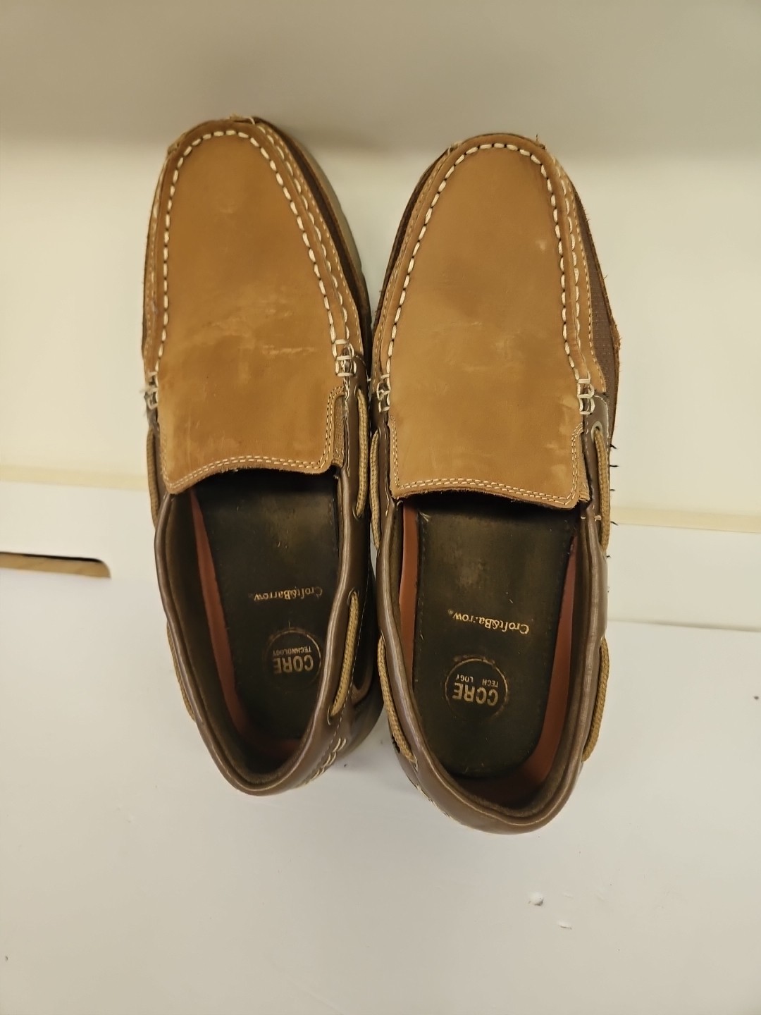 Croft&Barrow size 10.5 slip on Leather and man made uppers men’s shoes S1