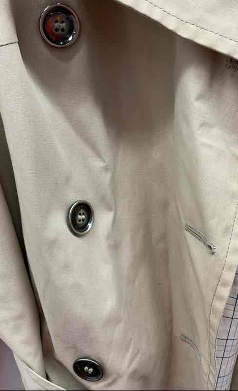 Vintage London Fog Women’s Tan Double Breasted Trench Coat Belted Sz 12 Reg