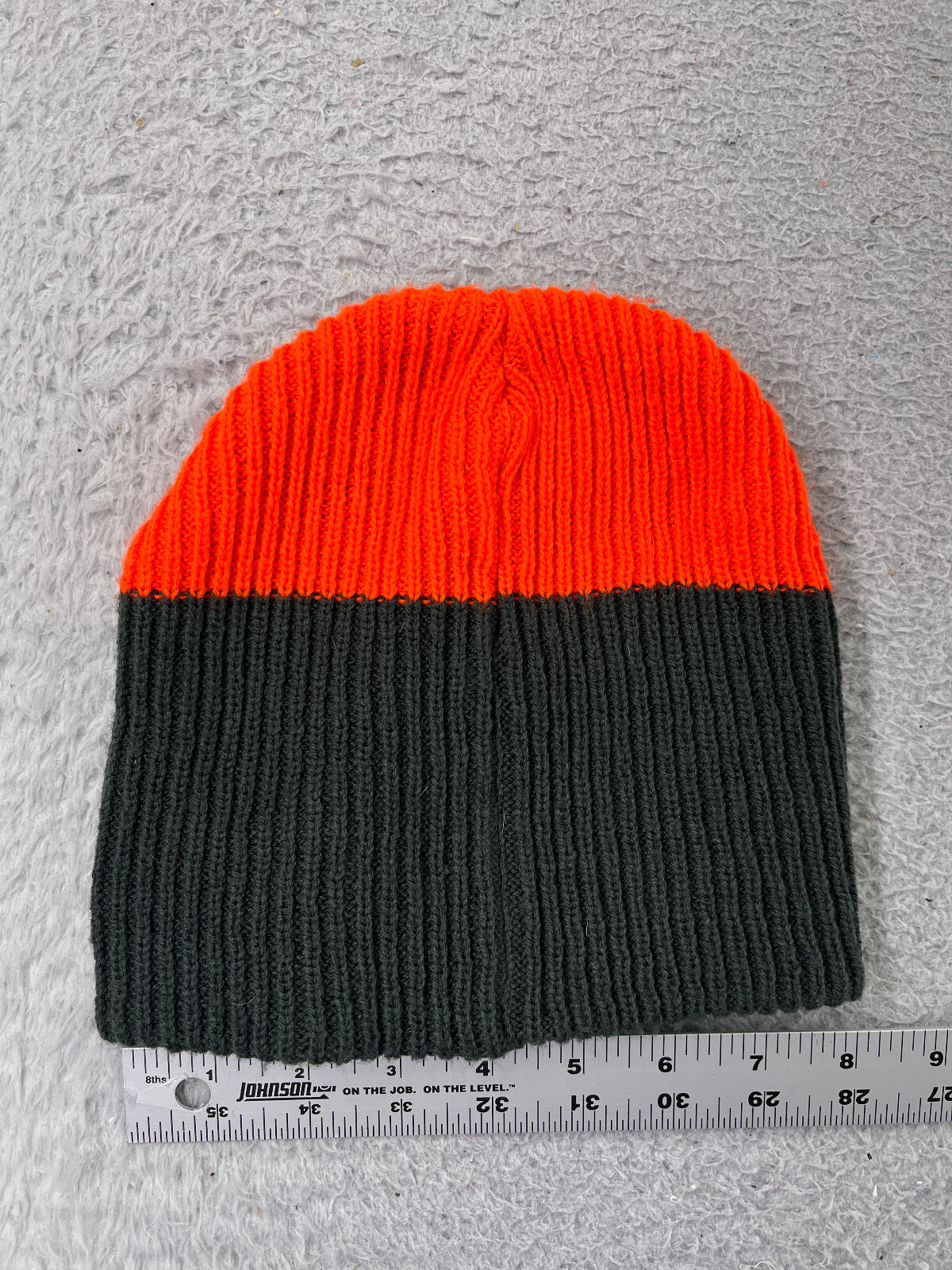 Kaiback Beanie Toque Adult One Size Gray Orange Knit 100% Acrylic Ski Snowboard