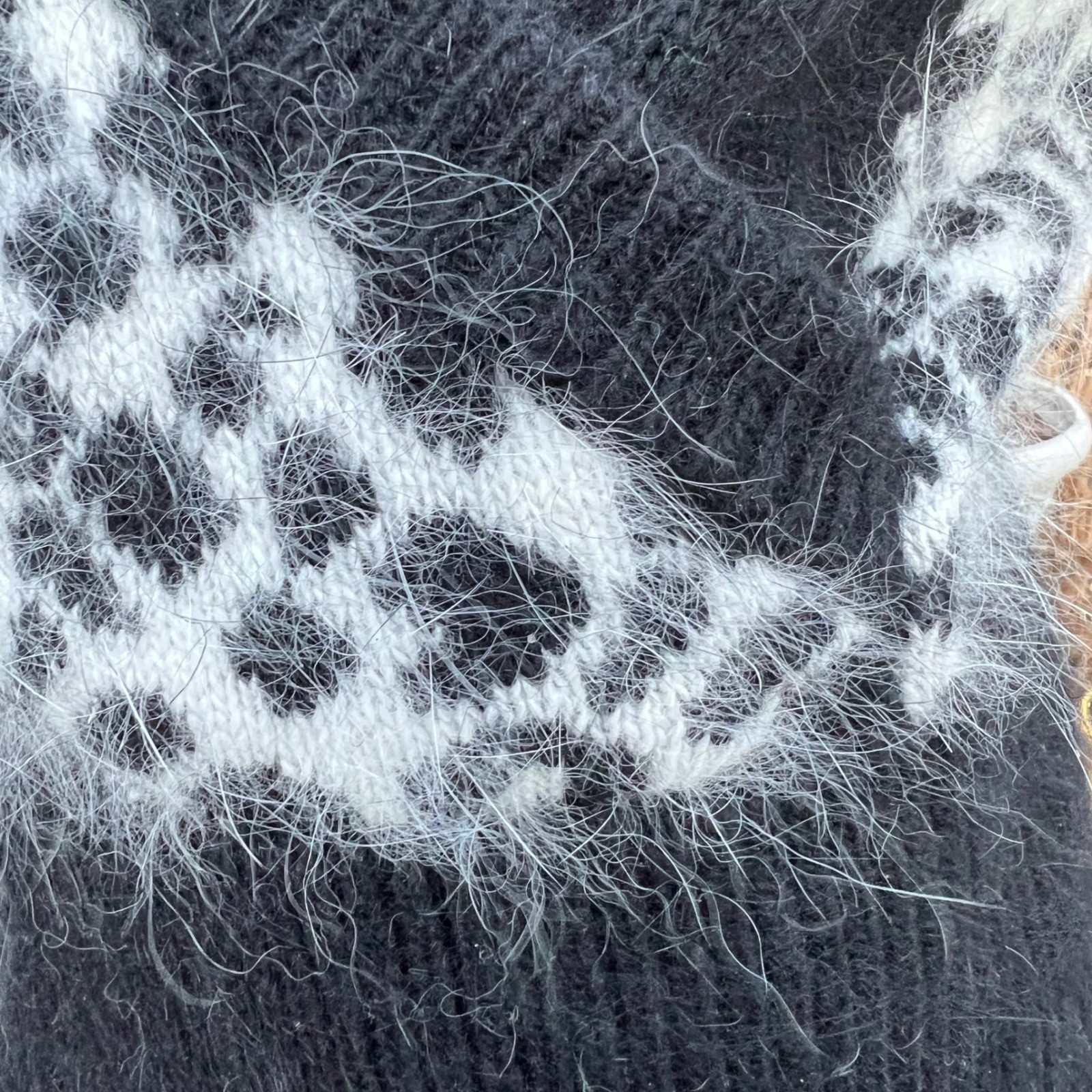 DRAW Angora Blend Leopard Print Fuzzy Wrap Sweater Women’s Coquette Mob Wife XS