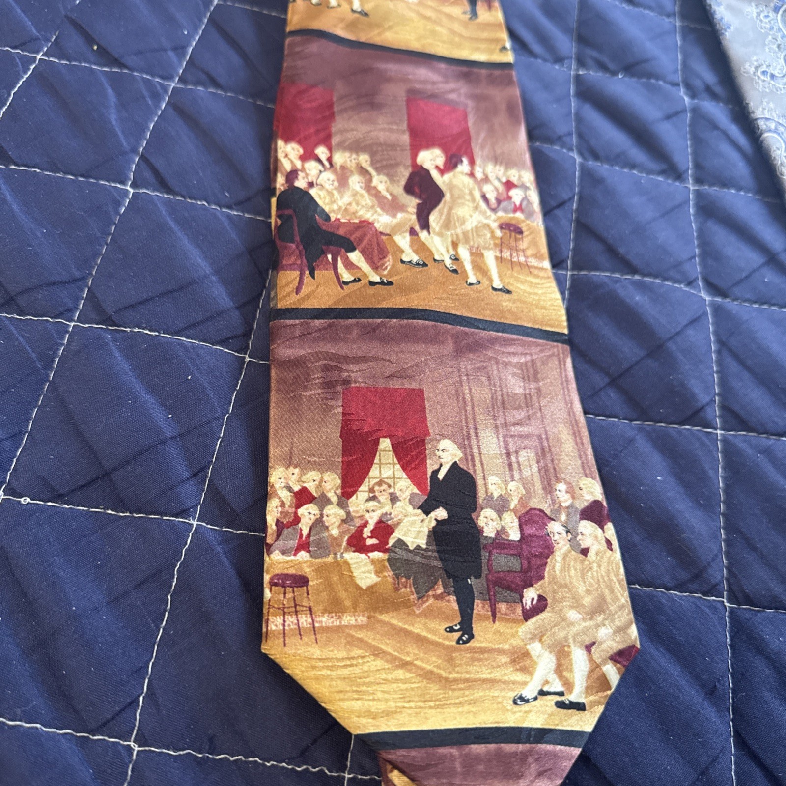Museum Artifacts Men’s Necktie Continental Congress History Teacher 58” X 3.75”