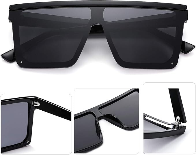 Women Men Sunglasses XL Oversized Luxury Hindsight Flat Top Square Designer New