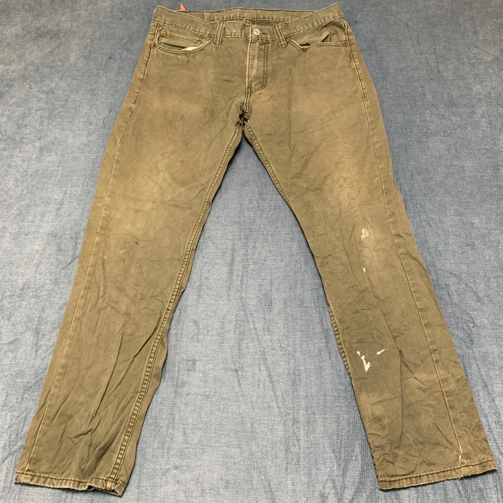 Levi’s 511 Jeans Men 36×32 Olive Green Denim Slim Fit Everyday Wear Straight Leg