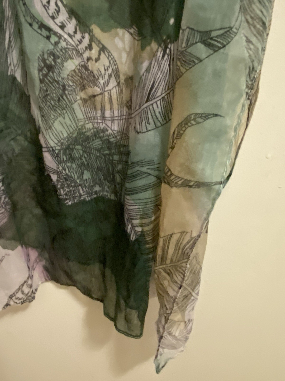 Neck Scarf Green Palm Leaf Tropical Print 70×25 70”L X 25”W Beach
